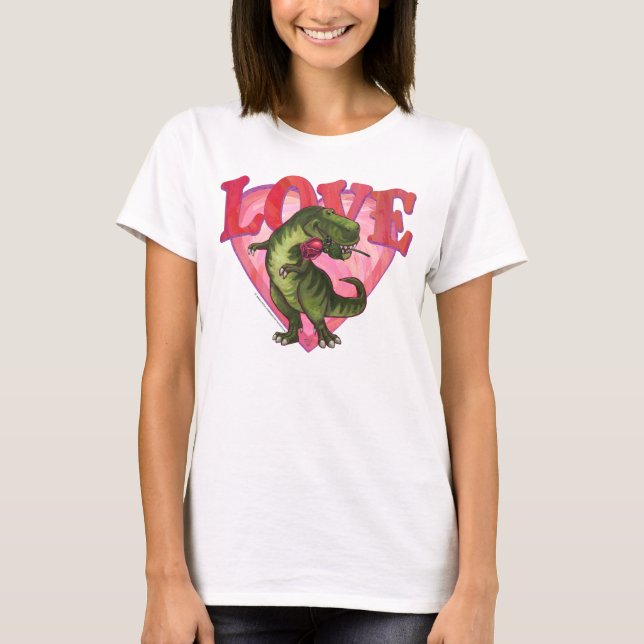 Tyrannosaurus Alla hjärtans dag Tee Shirt (Framsida)