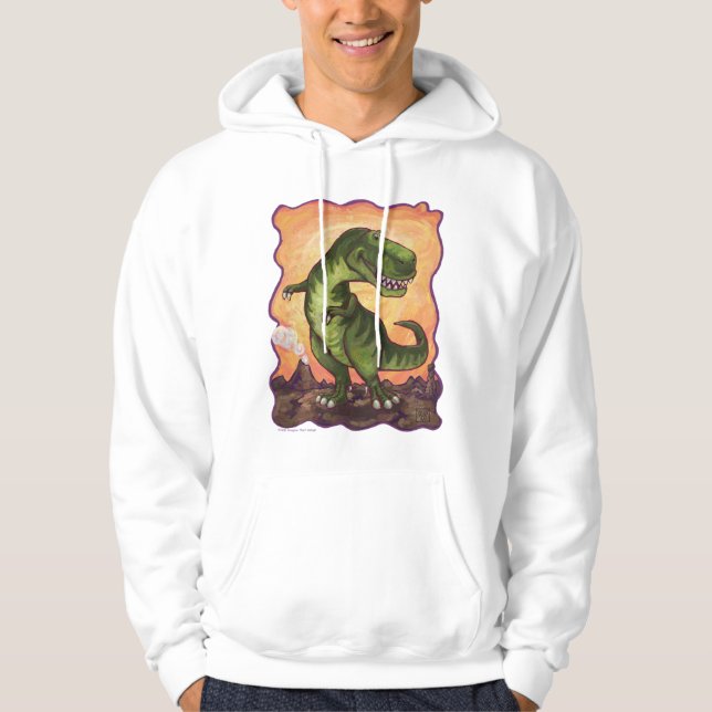 Tyrannosaurus Art Toppar Sweatshirt Med Luva (Framsida)