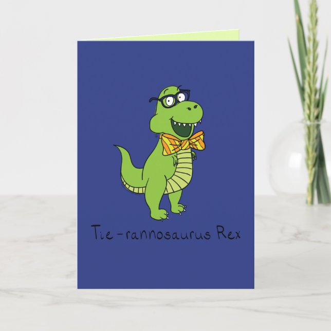 Tyrannosaurus Bowtie T Rex Funny Greeting Card Kort (Framsida)