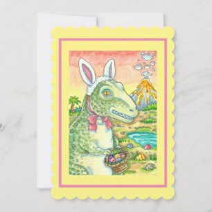 TYRANNOSAURUS, CUTE T-REX, PÅSKHARE DINO Flat Julkort