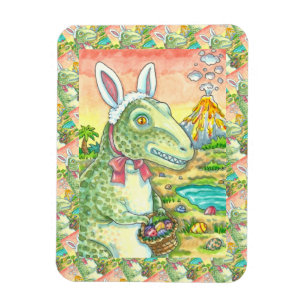 TYRANNOSAURUS, CUTE T-REX, PÅSKHARE DINO MAGNET