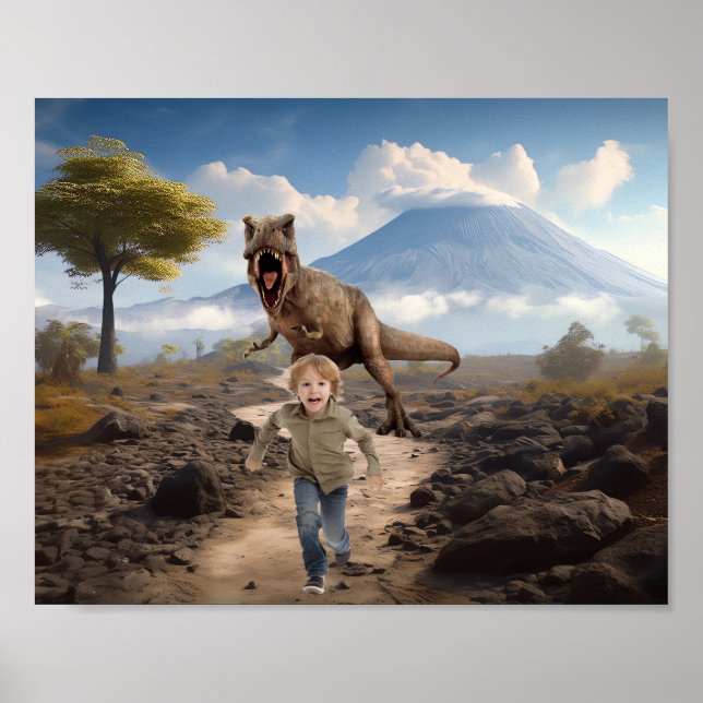 Tyrannosaurus Dinosaur-fotobakgrund Poster (Framsidan)