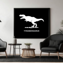 Tyrannosaurus dinosaur siluett poster