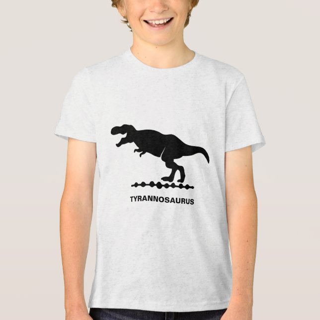 Tyrannosaurus Dinosaur Siluett T Shirt (Framsida)