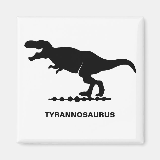 Tyrannosaurus dinosaur siluettmagnet magnet (Framsidan)