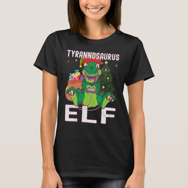 Tyrannosaurus Elf pajade mitt spel att vara här Kr T Shirt (Framsida)