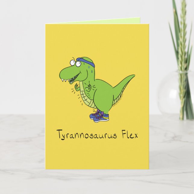 Tyrannosaurus Flex T Rex Funny Greeting Card Kort (Framsida)