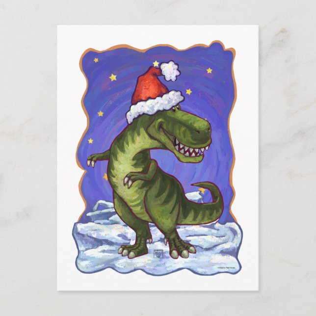 Tyrannosaurus jul helg vykort (Framsida)