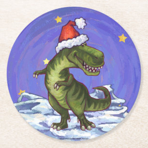 Tyrannosaurus jul underlägg papper rund