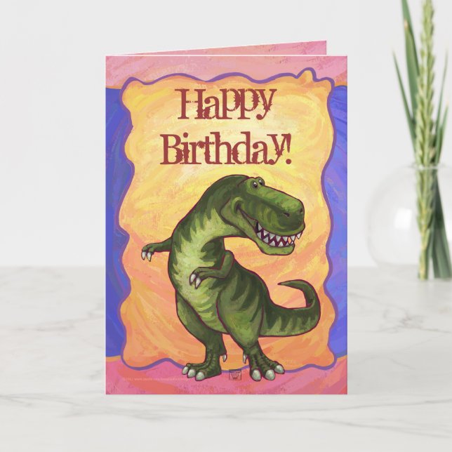 Tyrannosaurus Party Centre Kort (Framsida)
