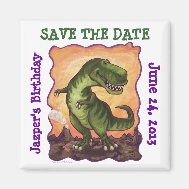 Tyrannosaurus Party Centre Magnet (Framsidan)