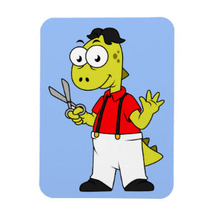 Tyrannosaurus Rex Barber med saxar. Magnet