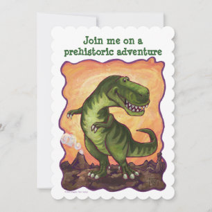Tyrannosaurus Rex Bday Party Diecut Anpassningsbar Inbjudningar