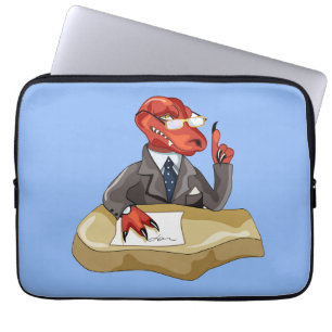 Tyrannosaurus Rex Chef Sitta vid ett bord. 2 Laptop Fodral