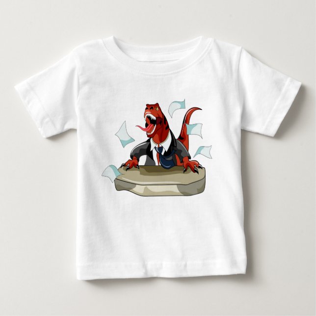Tyrannosaurus Rex Chef Sitta vid ett bord. T Shirt (Framsida)