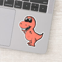 Tyrannosaurus Rex Cute Illustrated Red Dinosaur