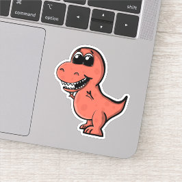 Tyrannosaurus Rex Cute Illustrated Red Dinosaur Klistermärken