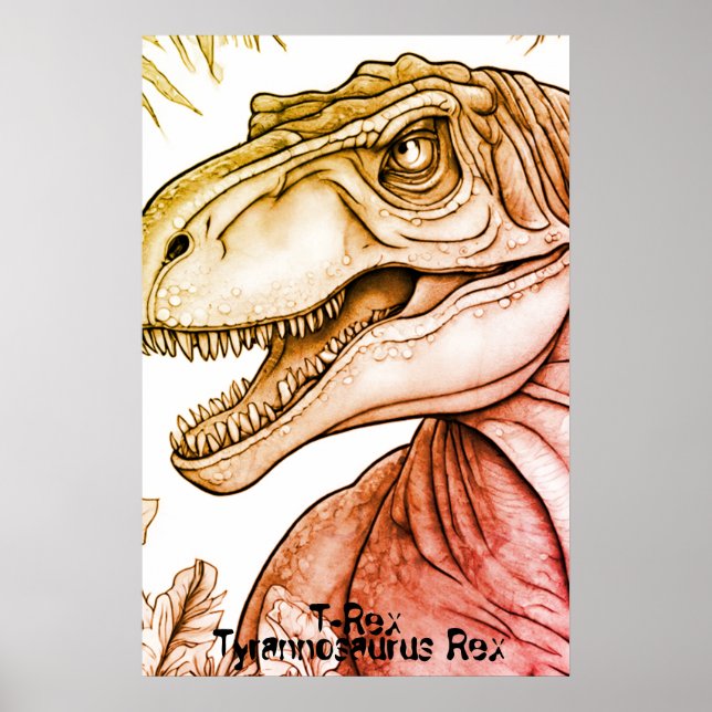 Tyrannosaurus Rex Dinosaur on Bedroom Wall Poster (Framsidan)