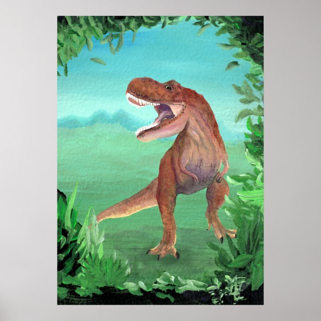 Tyrannosaurus Rex Dinosaur Poster (Framsidan)