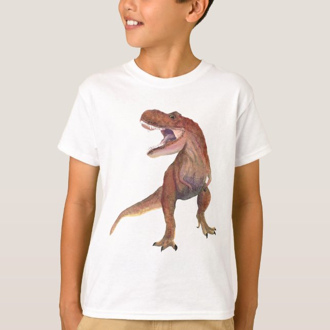 Tyrannosaurus Rex Dinosaur Roars T Shirt (Framsida)