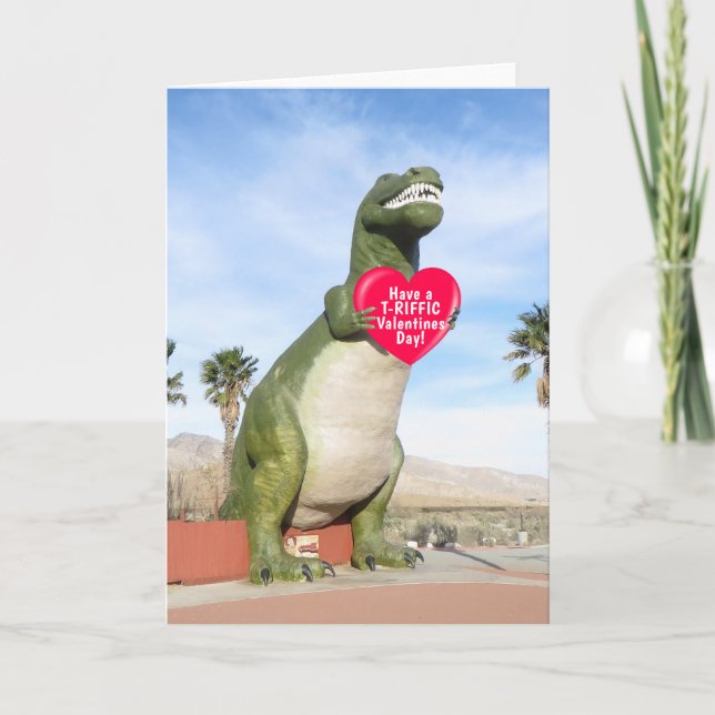 Tyrannosaurus Rex Dinosaur Valentine Helgkort (Framsida)