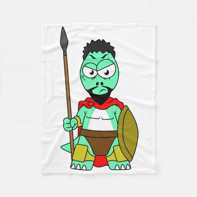 Tyrannosaurus Rex doserades som leonidas. Fleecefilt (Framsidan)