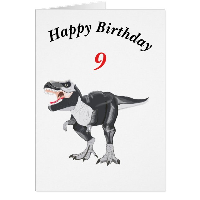Tyrannosaurus Rex Editable Card med hög ålder Hälsningskort (Framsidan)