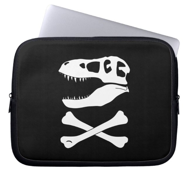 Tyrannosaurus rex Jolly Roger Pirat Flagga Laptop Fodral (Framsidan)
