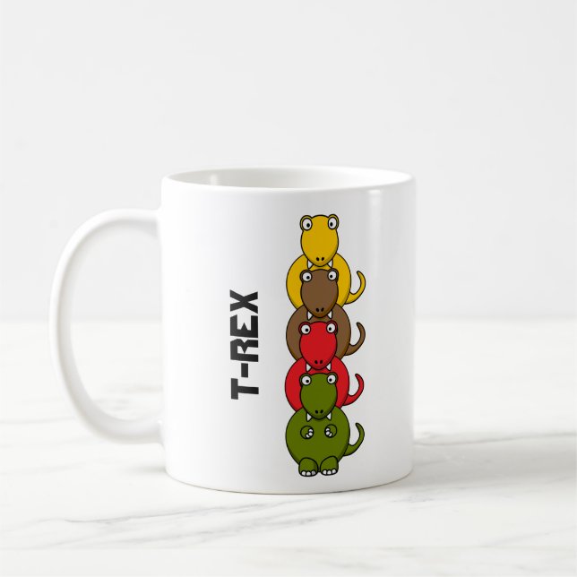 Tyrannosaurus-Rex Krita Tecknad Kaffemugg (Vänster)