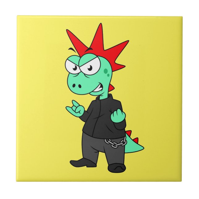 Tyrannosaurus Rex nedtryckt som en segment. Kakelplatta (Framsidan)