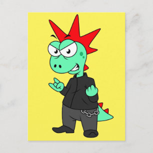 Tyrannosaurus Rex nedtryckt som en segment. Vykort