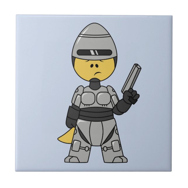 Tyrannosaurus Rex nedtryckt som robopolis. Kakelplatta (Framsidan)