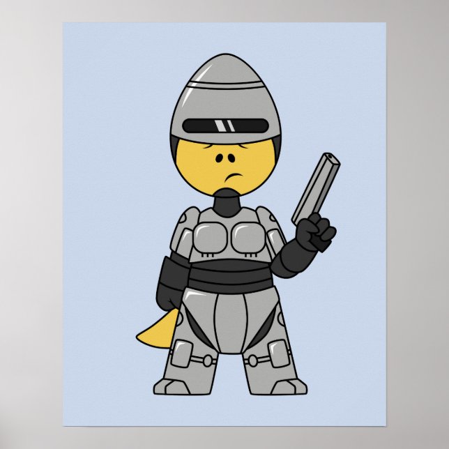 Tyrannosaurus Rex nedtryckt som robopolis. Poster (Framsidan)