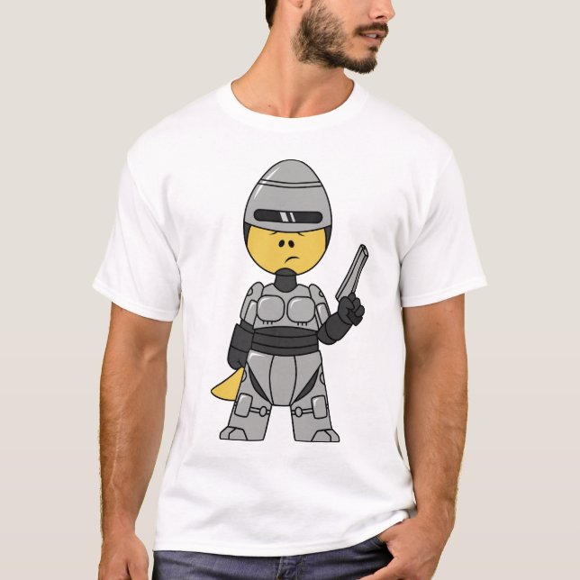 Tyrannosaurus Rex nedtryckt som robopolis. T Shirt (Framsida)