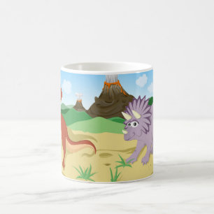 Tyrannosaurus Rex och Triceratops Kaffemugg