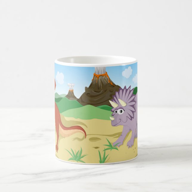 Tyrannosaurus Rex och Triceratops Kaffemugg (Center)