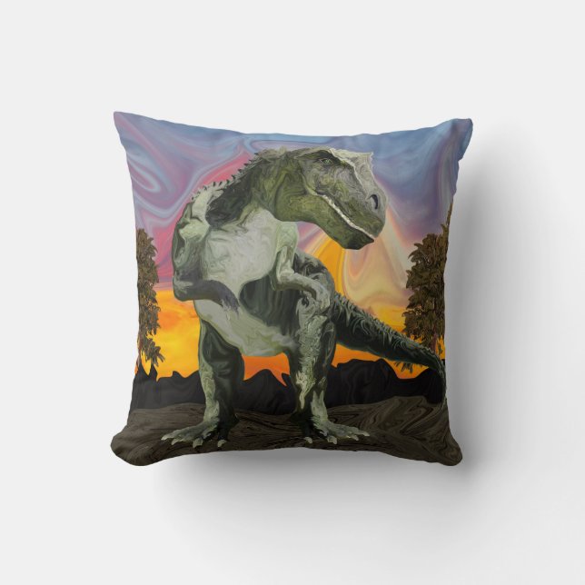 Tyrannosaurus Rex på skymningtimmen Kudde (Framsida)