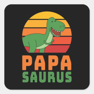 Tyrannosaurus Rex Papasaurus Dinosaur Fars dag Fyrkantigt Klistermärke