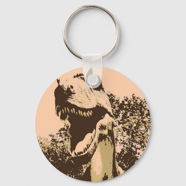 Tyrannosaurus Rex Pop Art Nyckelring (Framsida)