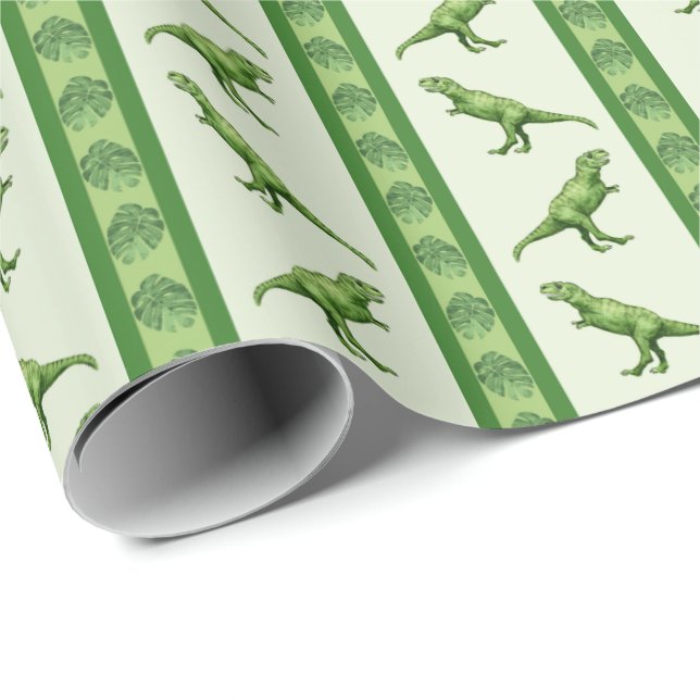 Tyrannosaurus Rex-ränder Presentpapper (Rullad Hörn)
