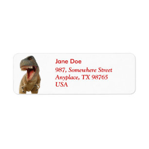 Tyrannosaurus Rex Returadress Etikett