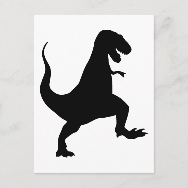 Tyrannosaurus rex Roaring och Stomping Silhouette Vykort (Framsida)