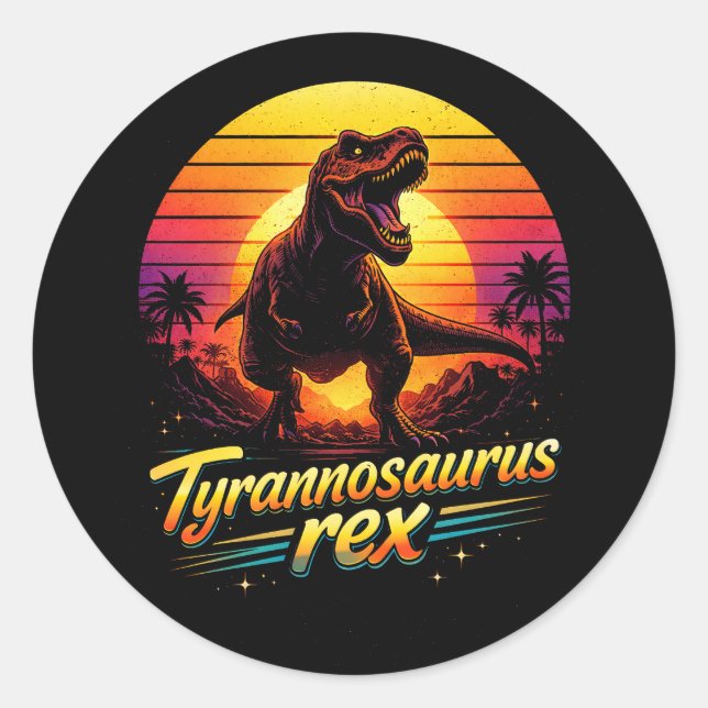 Tyrannosaurus Rex Runt Klistermärke (Framsida)