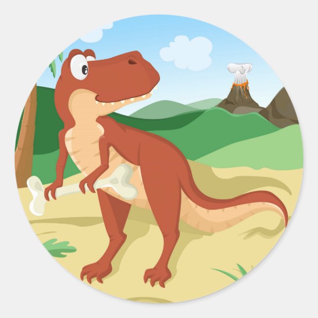 Tyrannosaurus Rex Runt Klistermärke (Framsida)