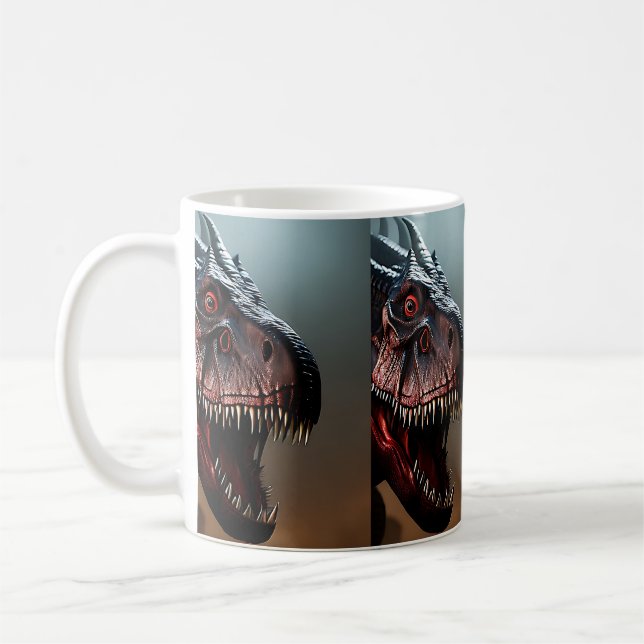 Tyrannosaurus Rex Scary Ansikte, Kaffe Mugg (Vänster)