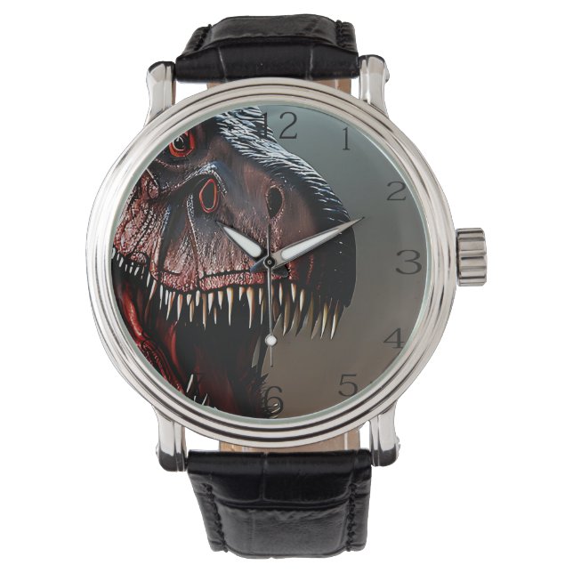 Tyrannosaurus Rex Scary Ansikte, Manar Watch Armbandsur (Framsida)