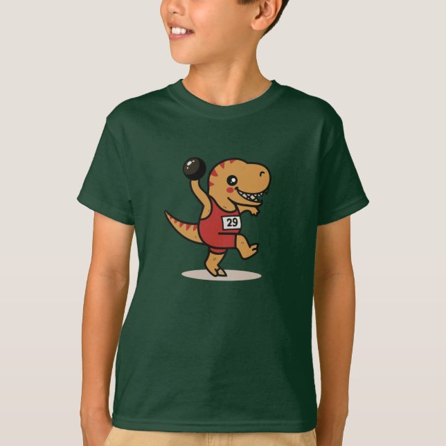 Tyrannosaurus Rex Shotput Sport T Shirt (Framsida)