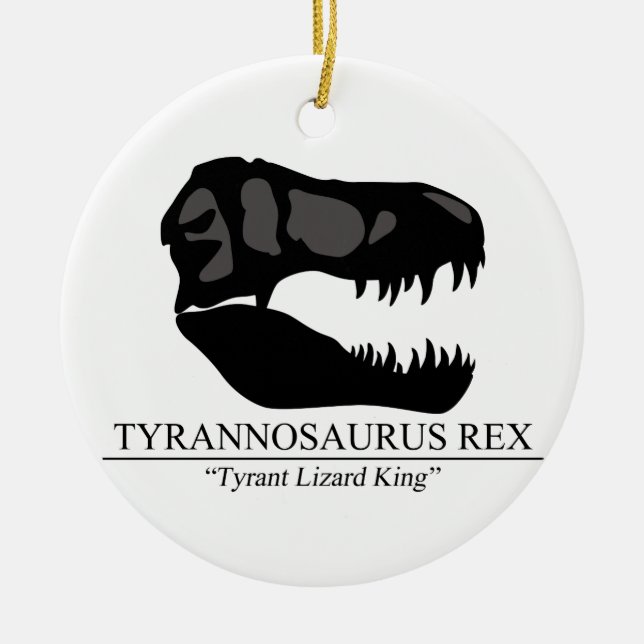 Tyrannosaurus Rex Skull Julgransprydnad Keramik (Framsidan)