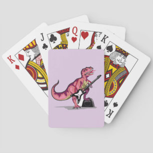 Tyrannosaurus Rex spelar gitarren. Casinokort