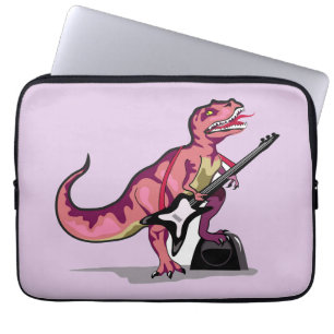 Tyrannosaurus Rex spelar gitarren. Laptop Fodral